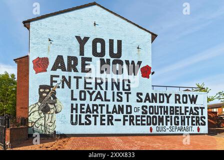 Irlanda del Nord Belfast Sandy Row carta murale Foto Stock