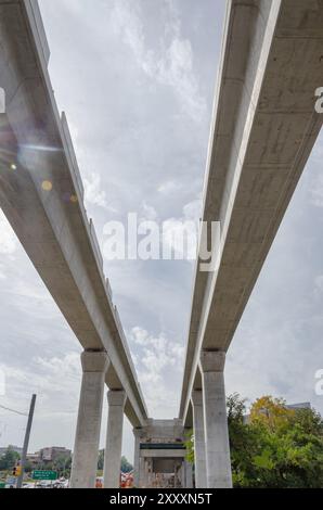 Costruzione dell'estensione della stazione della metropolitana Tyson's Corner sulla Silver Line Foto Stock