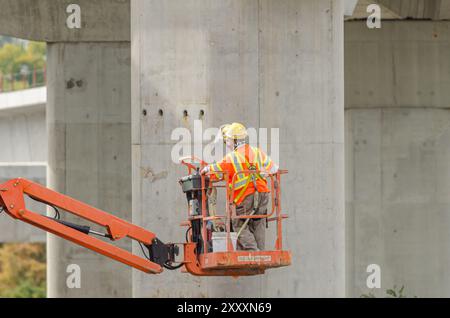 Costruzione dell'estensione della stazione della metropolitana Tyson's Corner sulla Silver Line Foto Stock