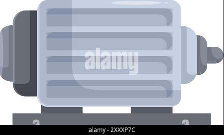 Illustrazione che mostra un grande motore elettrico in piedi saldamente su una piattaforma Illustrazione Vettoriale