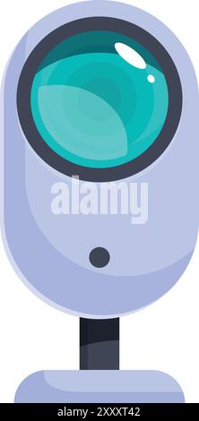 La moderna webcam registra, perfetta per le videoconferenze e le esigenze di streaming Illustrazione Vettoriale