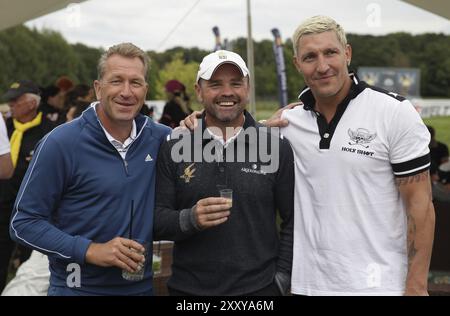 Calciatore Andreas Koepke, pugile Sven Ottke, pallamano Stefan Kretzschmar Golf Charity Masters a Lipsia 2014 il 23/08/2014, calciatore Andr Foto Stock