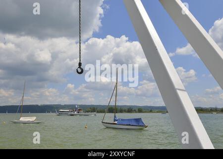 Bootssteg am Ammersee. Diessen, saloni sull'Ammersee Foto Stock