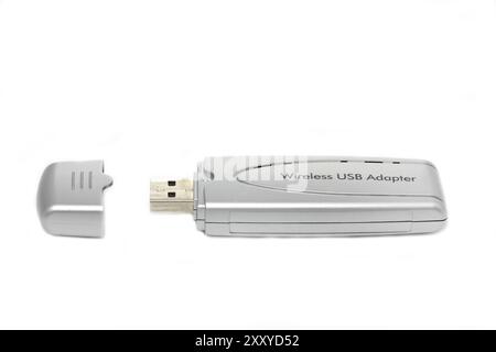 Adattatore USB Wireless su sfondo bianco Foto Stock