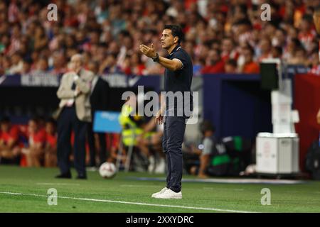 Madrid, Spagna. 25 agosto 2024. Michel (Girona) calcio: Partita spagnola "LaLiga EA Sports" tra il Club Atletico de Madrid 3-0 Girona FC allo stadio Civitas Metropolitano di Madrid, Spagna. Crediti: Mutsu Kawamori/AFLO/Alamy Live News Foto Stock