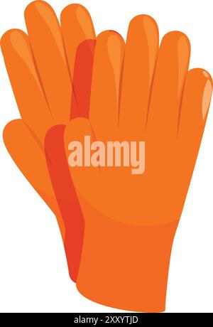 Guanti da lavoro arancioni realizzati per proteggere le mani durante il lavoro Illustrazione Vettoriale
