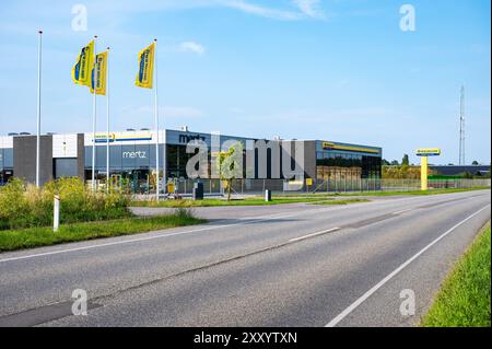 Maribo, Lolland, Danimarca, 21 luglio 2024 - Showroom per la vendita di attrezzature agricole Foto Stock