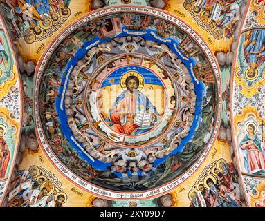 Affreschi del monastero di Rila, Bulgaria Foto Stock