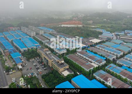 Shaodong, la provincia cinese di Hunan. 18 giugno 2024. Una foto aerea mostra la Hunan Dongyi Electric Co., Ltd. A Shaodong, nella provincia di Hunan, nella Cina centrale, 18 giugno 2024. PER ANDARE CON "Across China: Il "capitale più leggero" della Cina apre la strada al successo globale" credito: Xue Yuge/Xinhua/Alamy Live News Foto Stock