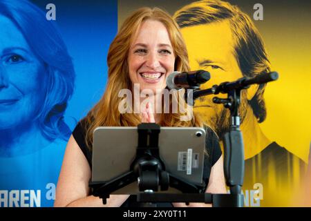 Marvels Wastelanders , Photocall in der Audible-Repräsentanz, Berlin, 26.08.2024 Kaya Marie Möller Valeria, Lesung und Q & A mit den Schauspielern und Sprechern, MARVELS WASTELANDERS , Photocall zur Präsentation der 6. Und finalen Staffel der Audible Original Podcast-serie Veröffentlichung: 13.09.2024, Audible-Repräsentanz, Berlin, 26.08.2024 Berlin Audible-Repräsentanz Deutschland, germania *** Marvels Wastelanders , Photocall at the Audible Representative Office, Berlin, 26 08 2024 Kaya Marie Möller Valeria , Reading e Q A con gli attori e relatori, MARVELS WASTELANDERS , Photocall for t Foto Stock