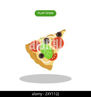 Vettore icona Pizza slice. Semplice illustrazione vettoriale del logo per grafica e web design. Illustrazione Vettoriale