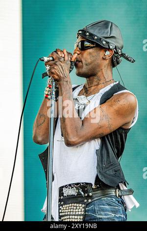 Ungheria 9 agosto 2024 Yves Tumor live allo Sziget Festival di Budapest © Andrea Ripamonti / Alamy Foto Stock