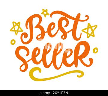 Calligrafia lettering vettore badge BEST seller Illustrazione Vettoriale