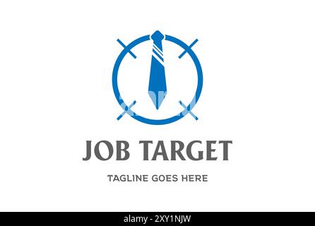 Destinazione circolare con legatura per il lavoro lavoro lavoro lavoro Ufficio Logo Design Vector Illustrazione Vettoriale