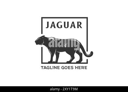 Jaguar Puma Cheetah Leopard Puma Lion Tiger Panther silhouette con logo Vector Illustrazione Vettoriale