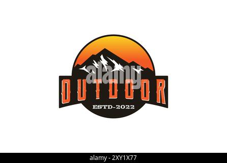 Emblema vintage per camicie, francobolli, adesivi, logo ed etichette Design Vector Illustrazione Vettoriale