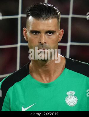 Mallorca, Spagna. 20 agosto 2024. Ivan Cuellar dell'RCD Mallorca durante la Liga EA Sports match tra l'RCD Mallorca e il Real Madrid giocato allo stadio Son Moix il 18 agosto 2024 a Maiorca, Spagna. (Foto di Bagu Blanco/PRESSINPHOTO) credito: PRESSINPHOTO SPORTS AGENCY/Alamy Live News Foto Stock