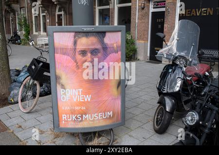 Billboard Point of View Exhibition dal Rijksmuseum Museum di Amsterdam, Paesi Bassi 21-7-2024 Foto Stock