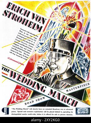 1928 il poster del film di The Wedding March, diretto da Erich von Stroheim. Illustrazione di Lionel Reiss Foto Stock