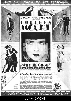 1929 perché essere buoni? poster della pellicola. Con Eddie Clayton, Neil Hamilton e Colleen Moore Foto Stock