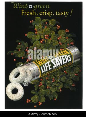 1927 annuncio di Life Savers Wint-o-Green Foto Stock