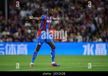 LONDRA, Regno Unito - 27 agosto 2024: Jean-Philippe Mateta del Crystal Palace durante la partita del secondo turno della EFL Cup tra il Crystal Palace FC e il Norwich City FC al Selhurst Park (credito: Craig Mercer/ Alamy Live News) Foto Stock