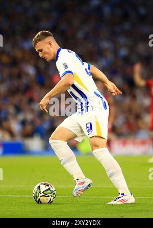 Mark o'Mahony (51) di Brighton e Hove Albion durante la partita Brighton & Hove Albion FC vs Crawley Town FC Carabao Cup Round 2 all'American Express Stadium, Brighton & Hove, Inghilterra, Regno Unito il 27 agosto 2024 Credit: Every Second Media/Alamy Live News Foto Stock