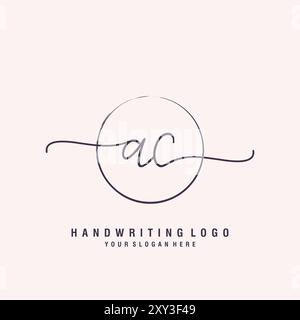 Logo AC Letter minimal moderno Illustrazione Vettoriale