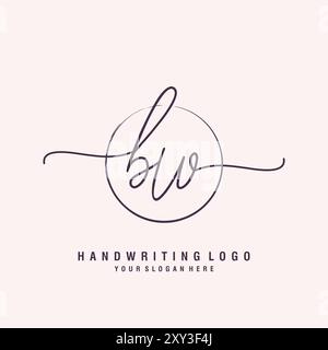 Logo BW Letter minimal moderno Illustrazione Vettoriale