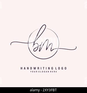 Logo BM Letter minimal moderno Illustrazione Vettoriale