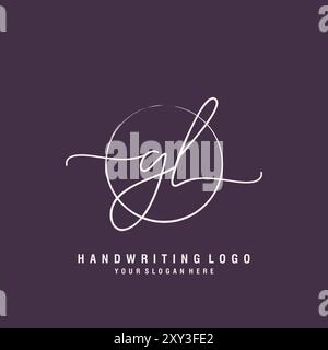 Logo GL Letter minimal moderno Illustrazione Vettoriale