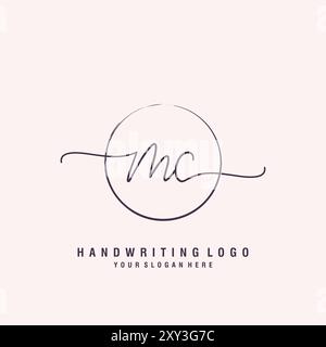 Logo MC Letter minimal moderno Illustrazione Vettoriale