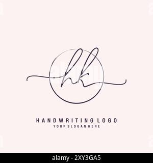 Logo HK Letter minimal moderno Illustrazione Vettoriale