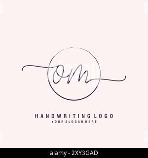 Logo OM Letter minimal moderno Illustrazione Vettoriale