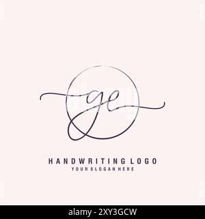 Logo GE Letter minimal moderno Illustrazione Vettoriale