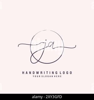 Logo JA Letter minimal moderno Illustrazione Vettoriale