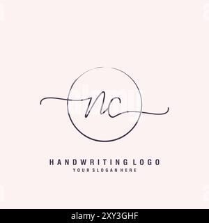 Logo NC Letter minimal moderno Illustrazione Vettoriale