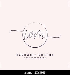 Logo WM Letter minimal moderno Illustrazione Vettoriale