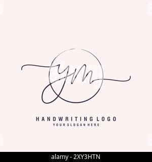 Logo YM Letter minimal moderno Illustrazione Vettoriale