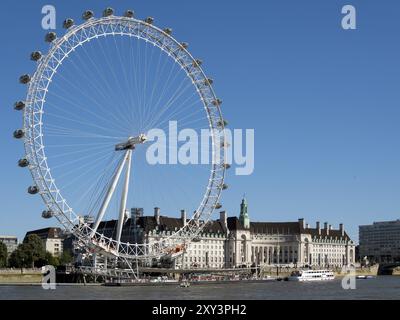 Vista del London Eye Foto Stock