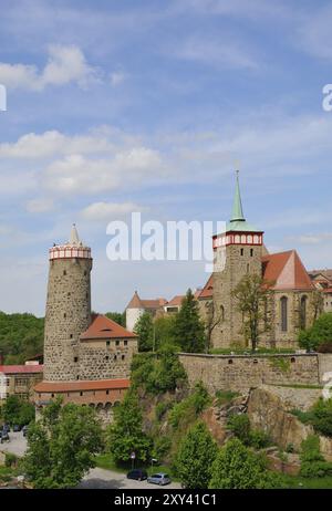 Bautzen in una splendida giornata primaverile. Vista della città Vecchia di Bautzen. Vista del centro storico di Bautzen Foto Stock