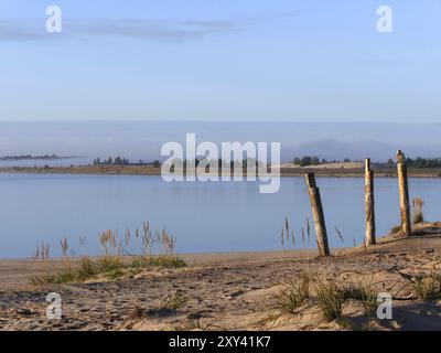 Foro residuo allagato dell'ex miniera di lignite a cielo aperto di Klettwitz Nord in Lusazia Foto Stock