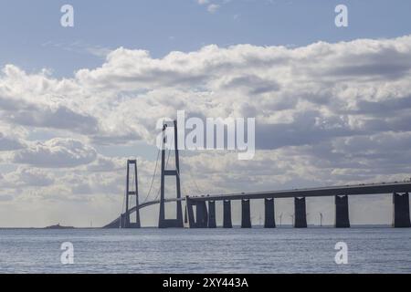 Foto del Grande Belt ponte di sospensione in Danimarca Foto Stock