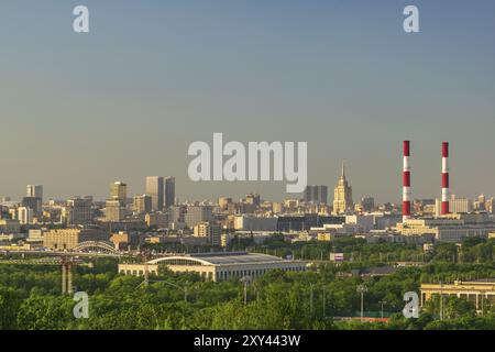 Mosca Russia, vista dello skyline della città da Sparrow Hill Foto Stock