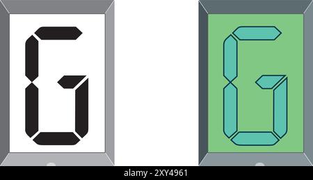 Illustrazione grafica grafica grafica grafica grafica grafica con caratteri maiuscoli iniziali digitali maiuscoli Illustrazione Vettoriale