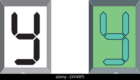 Illustrazione del disegno del vettore Y della lettera maiuscola del carattere delle maiuscole iniziali di Art Digital Illustrazione Vettoriale