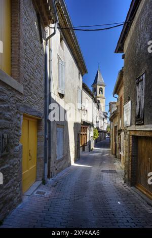 Strade del villaggio di Lautrec, Tarn, Francia, Europa Foto Stock