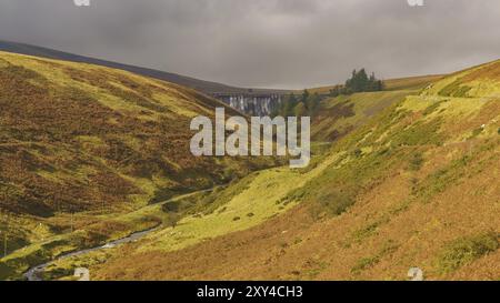 Una passeggiata verso il Grwyne Fawr serbatoio nel Parco Nazionale di Brecon Beacons, Powys, Wales, Regno Unito Foto Stock