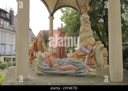 Sculture del Monte biblico degli Ulivi al Minster, Gesù, Tempio, Padiglione, Radolfzell, Untersee, lago di Costanza, zona del lago di Costanza, Hegau Foto Stock