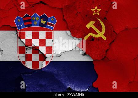 Bandiere della Croazia e dell'Unione Sovietica Foto Stock